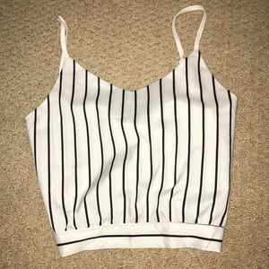 Striped tank top with tie in back